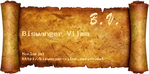 Biswanger Vilma névjegykártya